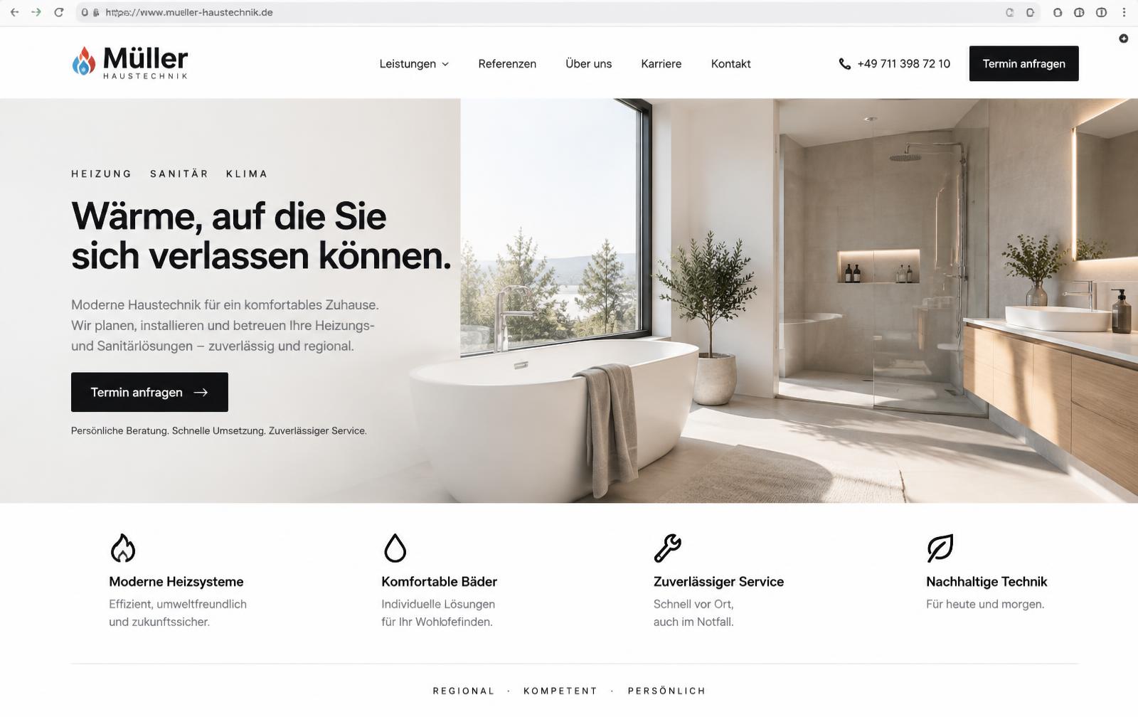 Fiktives Beispiel: dieselbe Marke nach dem Website Sprint
