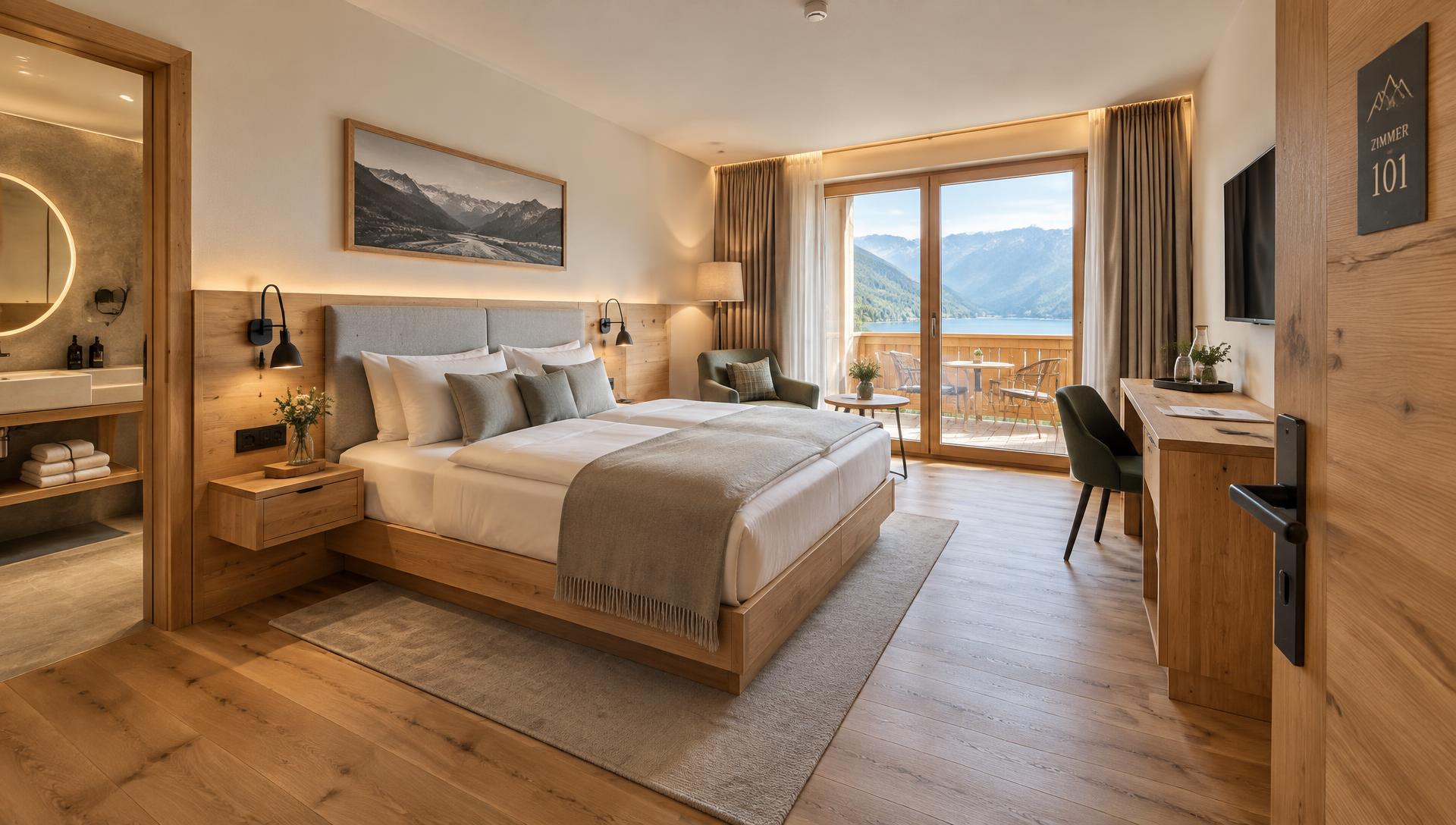 Hotelzimmer mit Bergblick