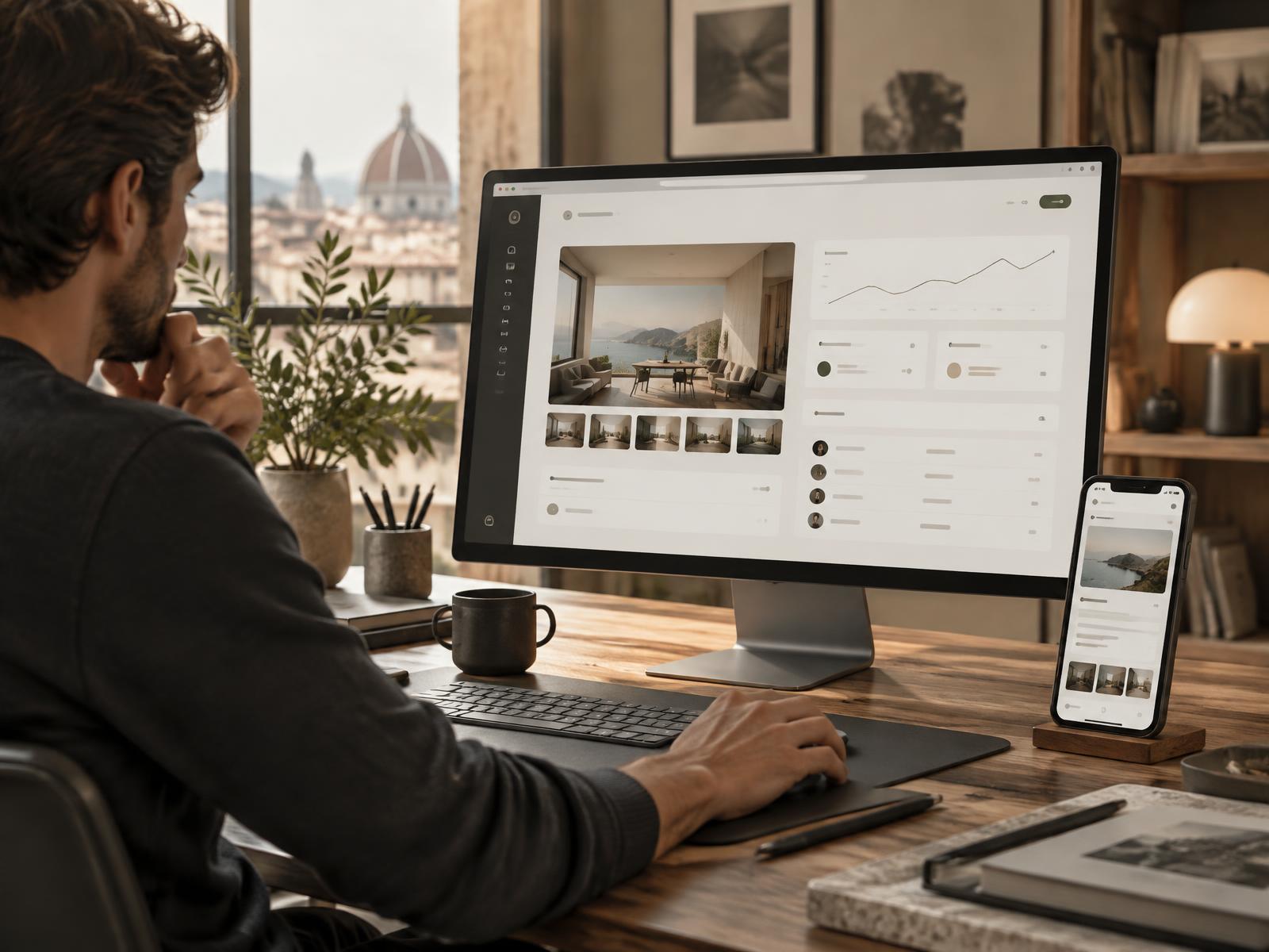 Web-Anwendung auf Desktop und Smartphone